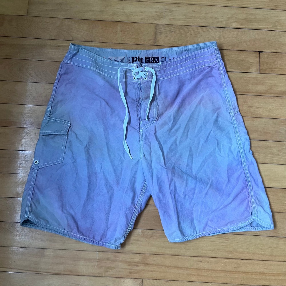 Vans Rit Era Classic Board Shorts Mens 34 Purple Blue Ombre Surf Skate Trunks